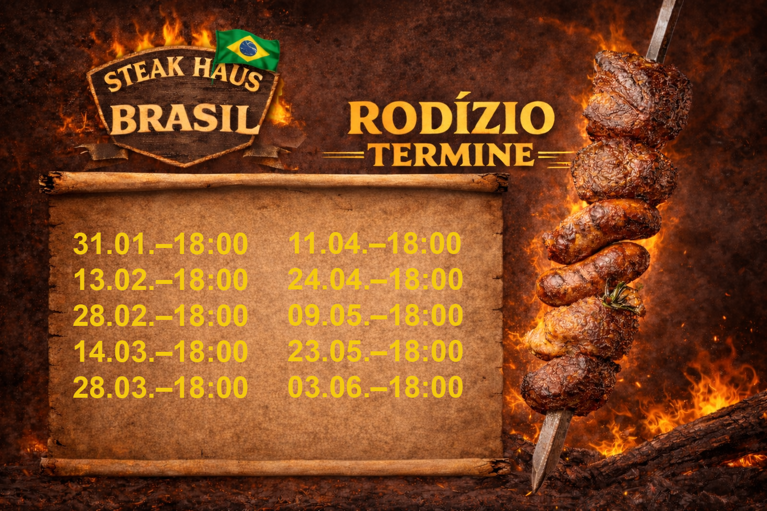 Rodízio Termine Steak Haus Brasil
